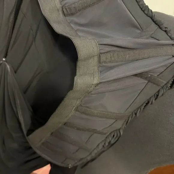 All Saints Dress 4 LBD Little Black Statement Dress Balloon Skirt Drape Front - Picture 7 of 7